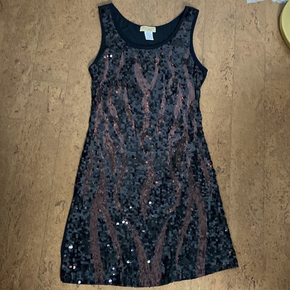 Moon Collection live in California! Black/brown sequins in front dress! Size S - Picture 6 of 10